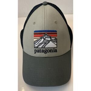 Patagonia Line Logo Ridge Gray/Blue Trucker Mesh Net Plus Snapback Hat